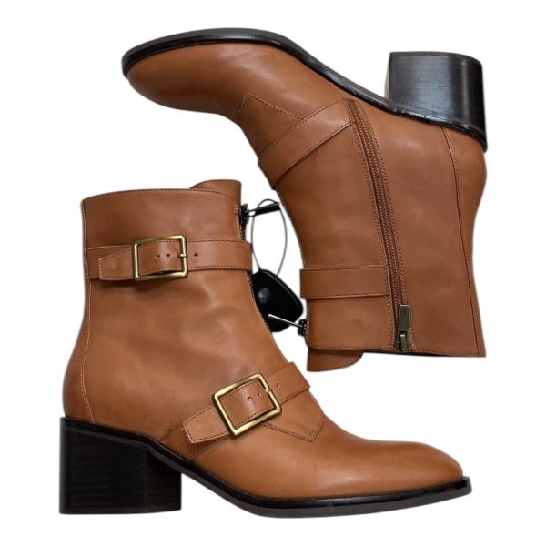 Boots Ankle Heels By Donald Pliner In Tan, Size:9.5 Online Sale - Image 3