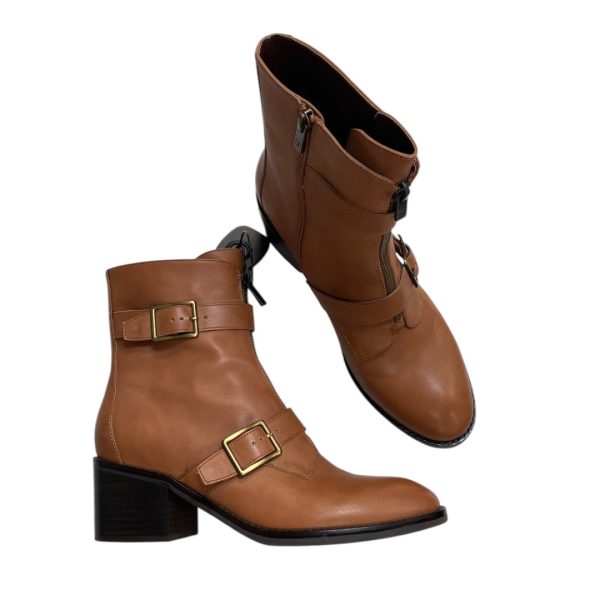 Boots Ankle Heels By Donald Pliner In Tan, Size:9.5 Online Sale