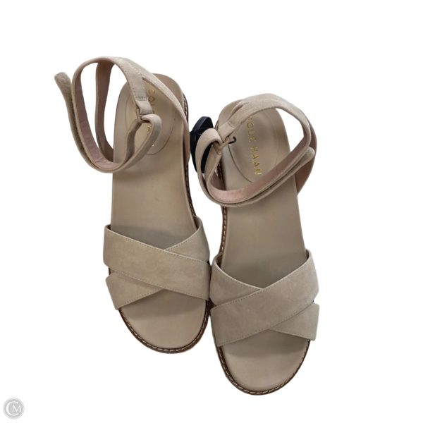 Sandals Heels Wedge By Cole-haan In Cream, Size: 7.5 Sale - Image 2
