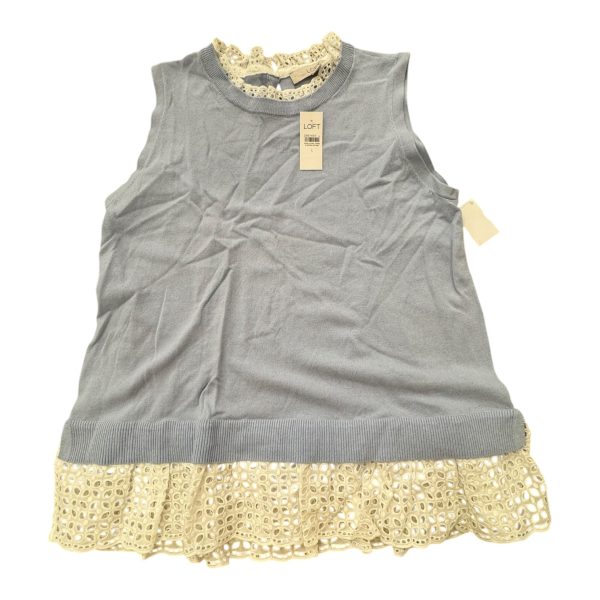 Top Sleeveless By Loft In Blue, Size:L For Cheap