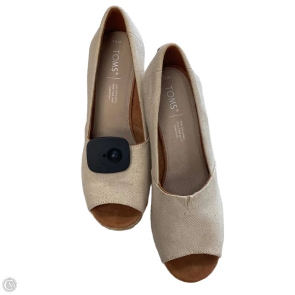 Sandals Heels Wedge By Toms In Cream, Size: 8.5 Online Hot Sale - Image 2