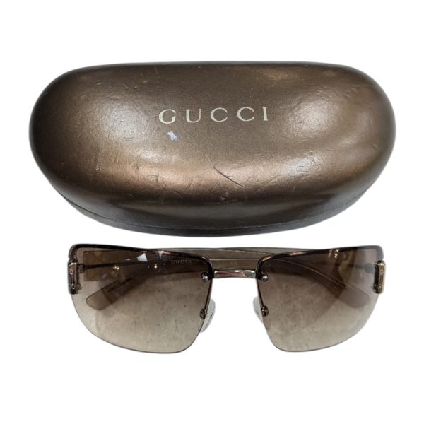Sunglasses Luxury Designer By Gucci In Bronze Online Sale