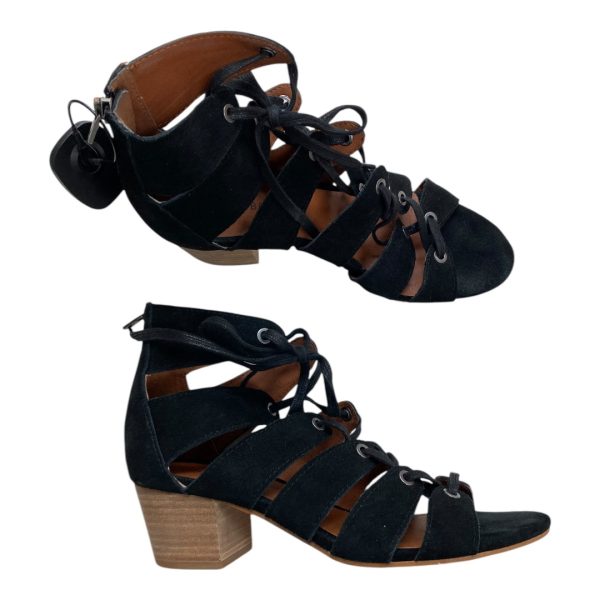 Sandals Heels Block By Lucky Brand In Black, Size:8.5 For Sale