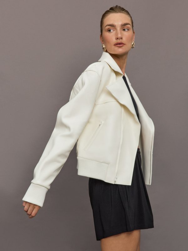 Mini Moto Jacket - Cream on Sale - Image 3