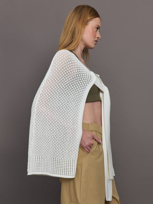 Gabrielle Knit Cape - Creme For Cheap - Image 4